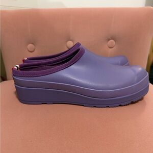 Hunter Purple Slip-On Platform Clog Shoes - Women's